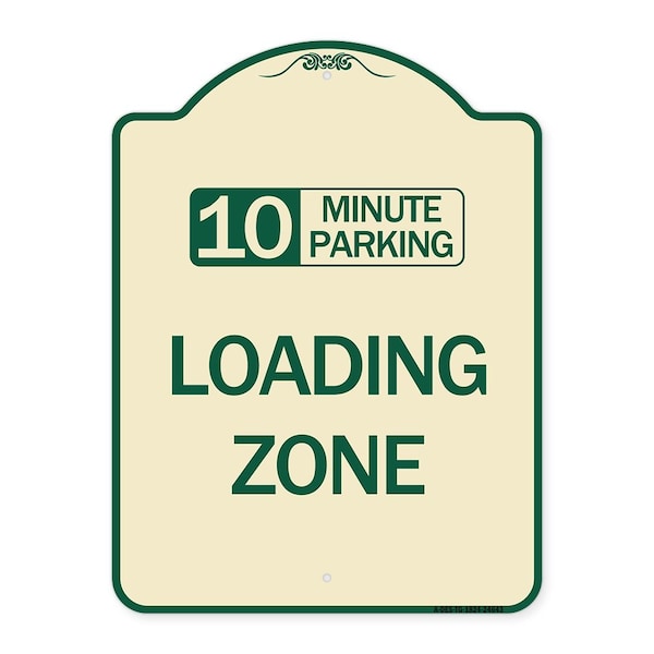 10 Minute Parking Loading Zone Heavy-Gauge Aluminum Architectural Sign, 24" x 18", TG-1824-24643